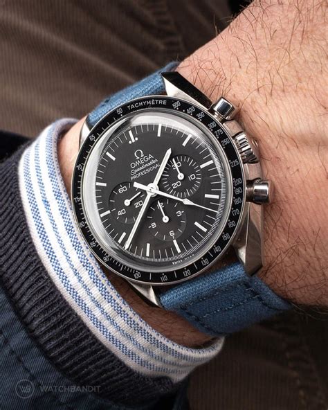 omega speedmaster stainless steel watch band|omega speedmaster with leather strap.